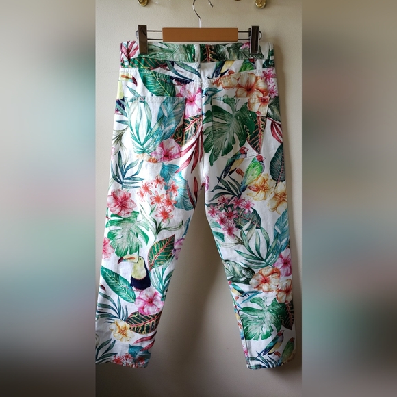 NWOT ZARA FLORAL JEANS SZ 06 - Picture 7 of 15
